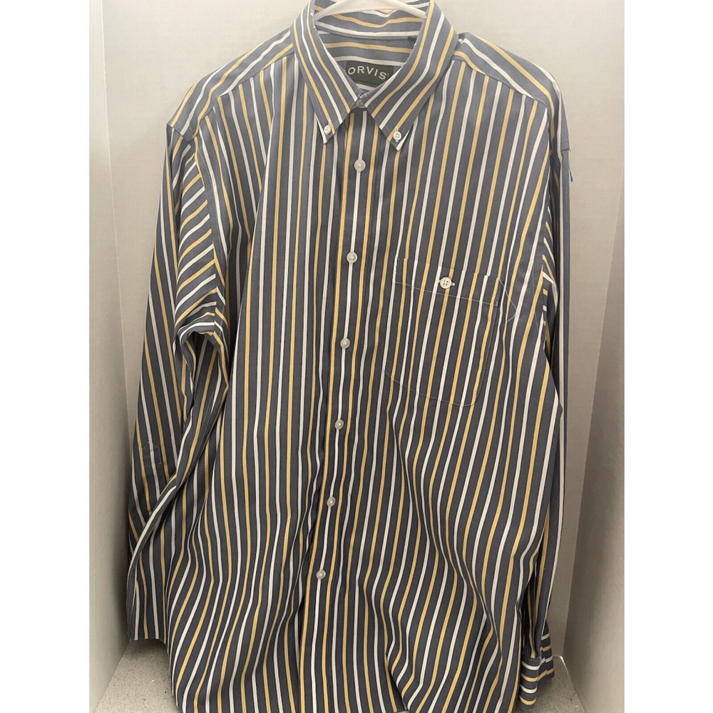 Orvis Plaid Long Sleeve Men Shirt Size Large